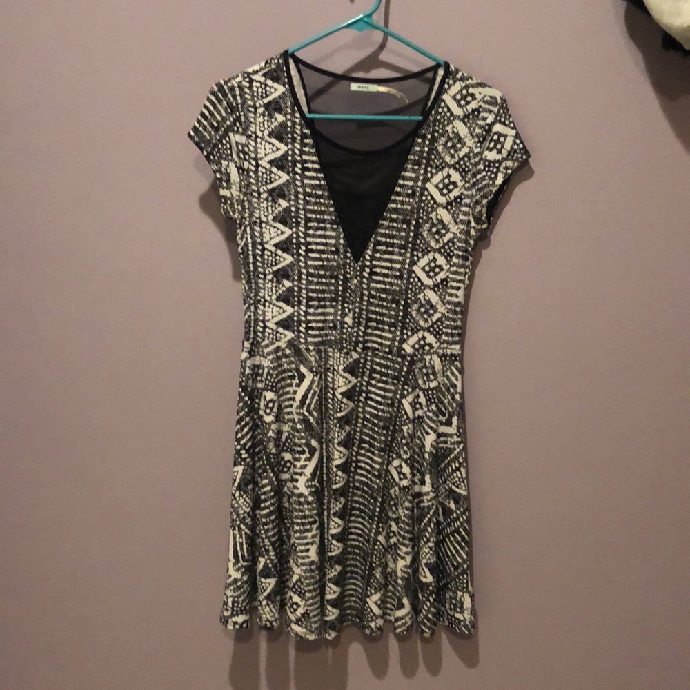 black and white dress